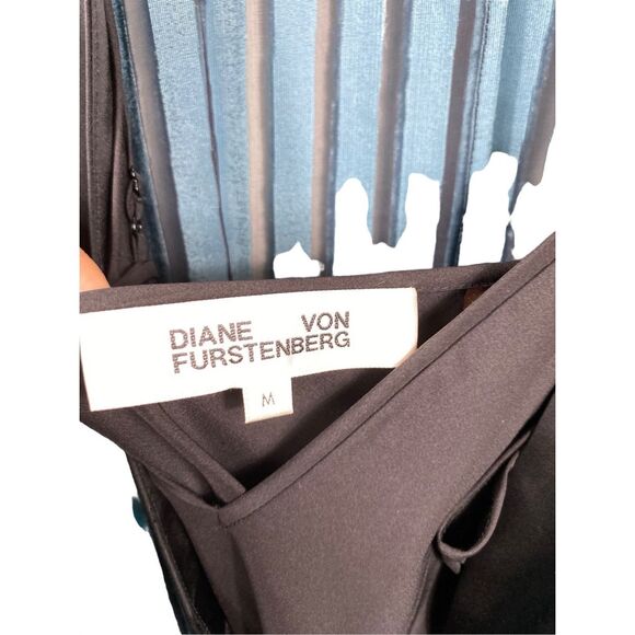 Diane Von Furstenberg Women's Blue Velvet Kimono Wrap Dress Size Medium - Picture 7 of 8